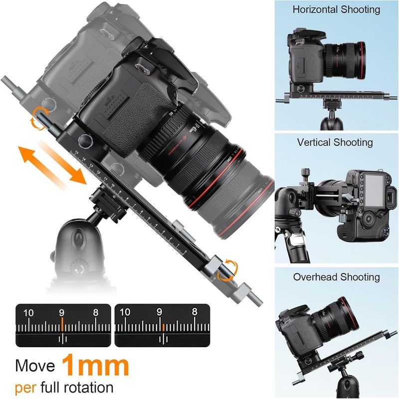 Leftfoto Precise Stable Geared Macro Focusing Rail Slider,Bidirectional Adjustment for Close-up Shooting Macro Photography with Arca-Swiss Dovetail Quick Release Plate - Image 3
